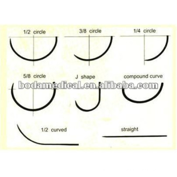 Suture de catgut simple jetable avec aiguille